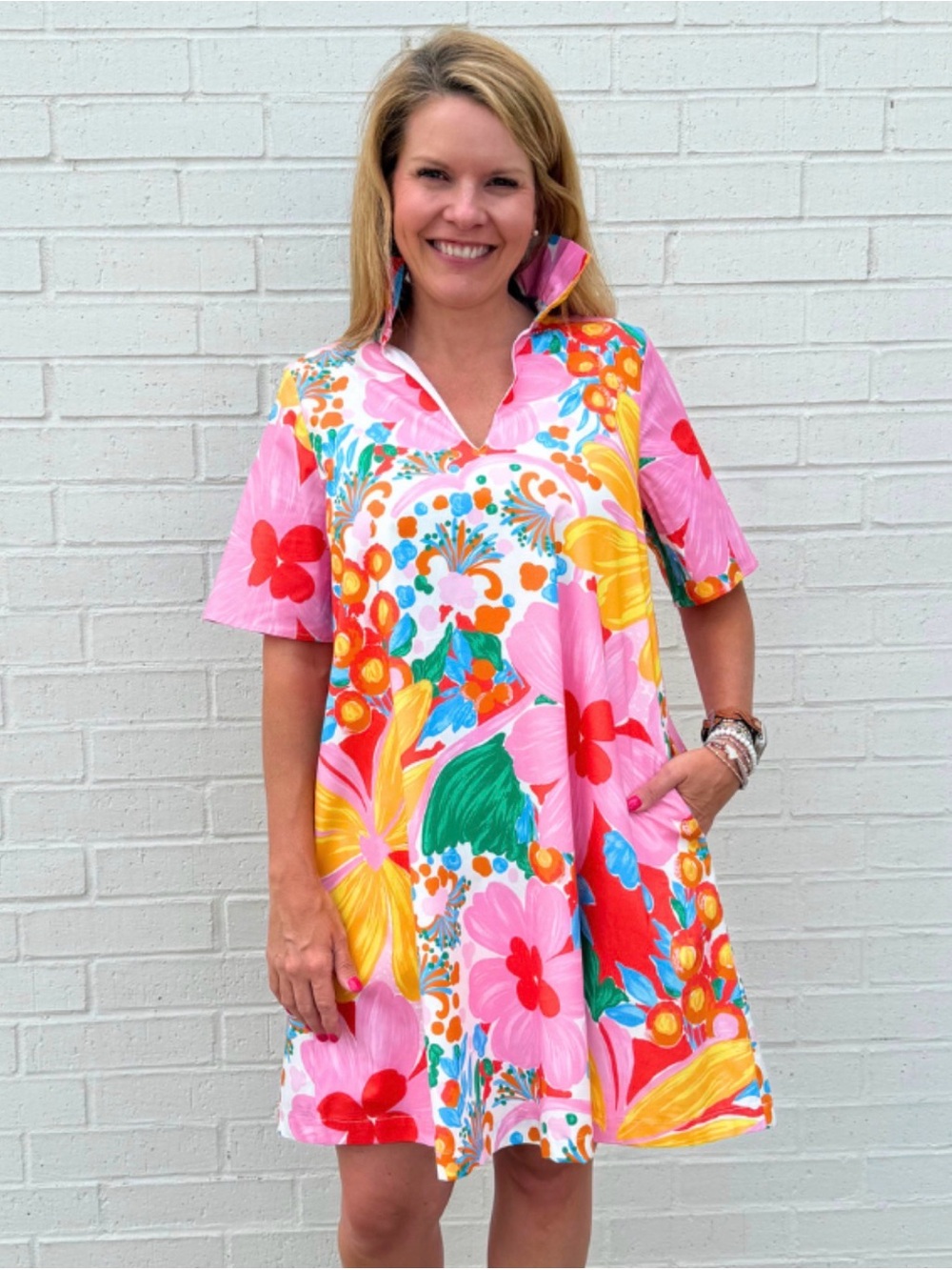 *NWT!* Adrienne Floral Popover Dress Size Large